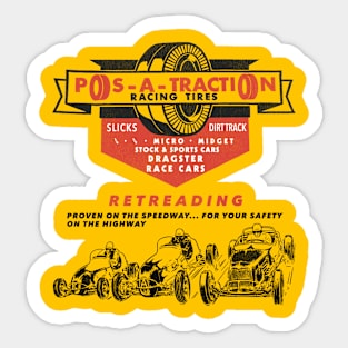 Defunct Pos-A-Traction Dragster Racing Tires Sticker